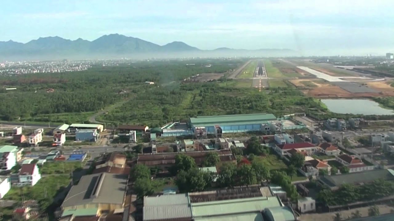 Danang. View from the cockpit while landing.