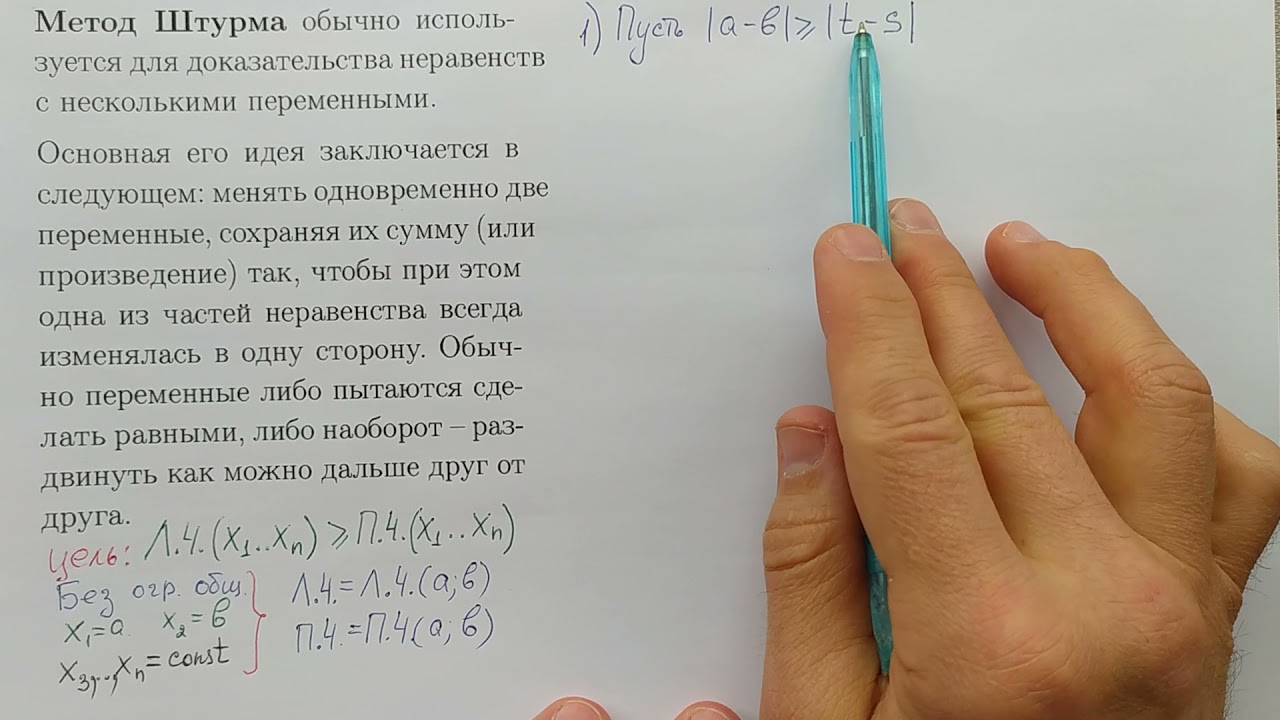 Метод Штурма (описание метода) для доказательства неравенств с несколькими переменными)