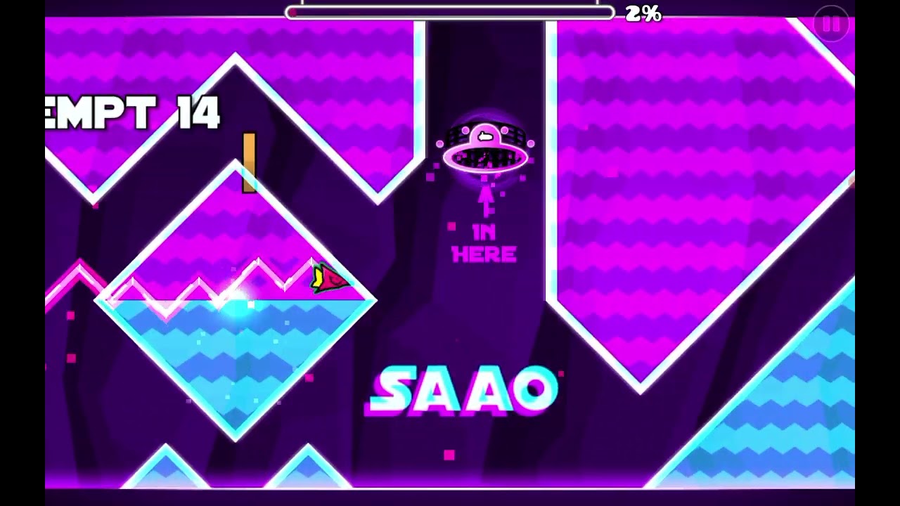 Playing the full version of geometry dash!!!!