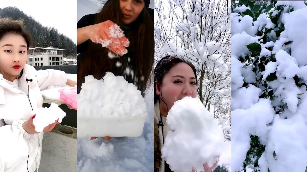 REAL SNOW EATING 2022 / WHITE ICE / HARD ICE EATING / SNOW ICE. ICE EATING