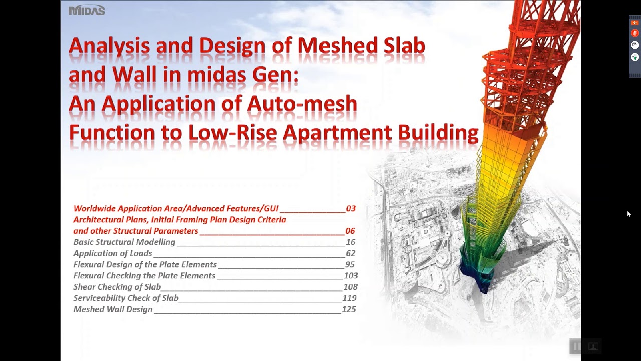 Analysis and Design of Meshed Slab and Wall in midas Gen (Apr 17 2020)