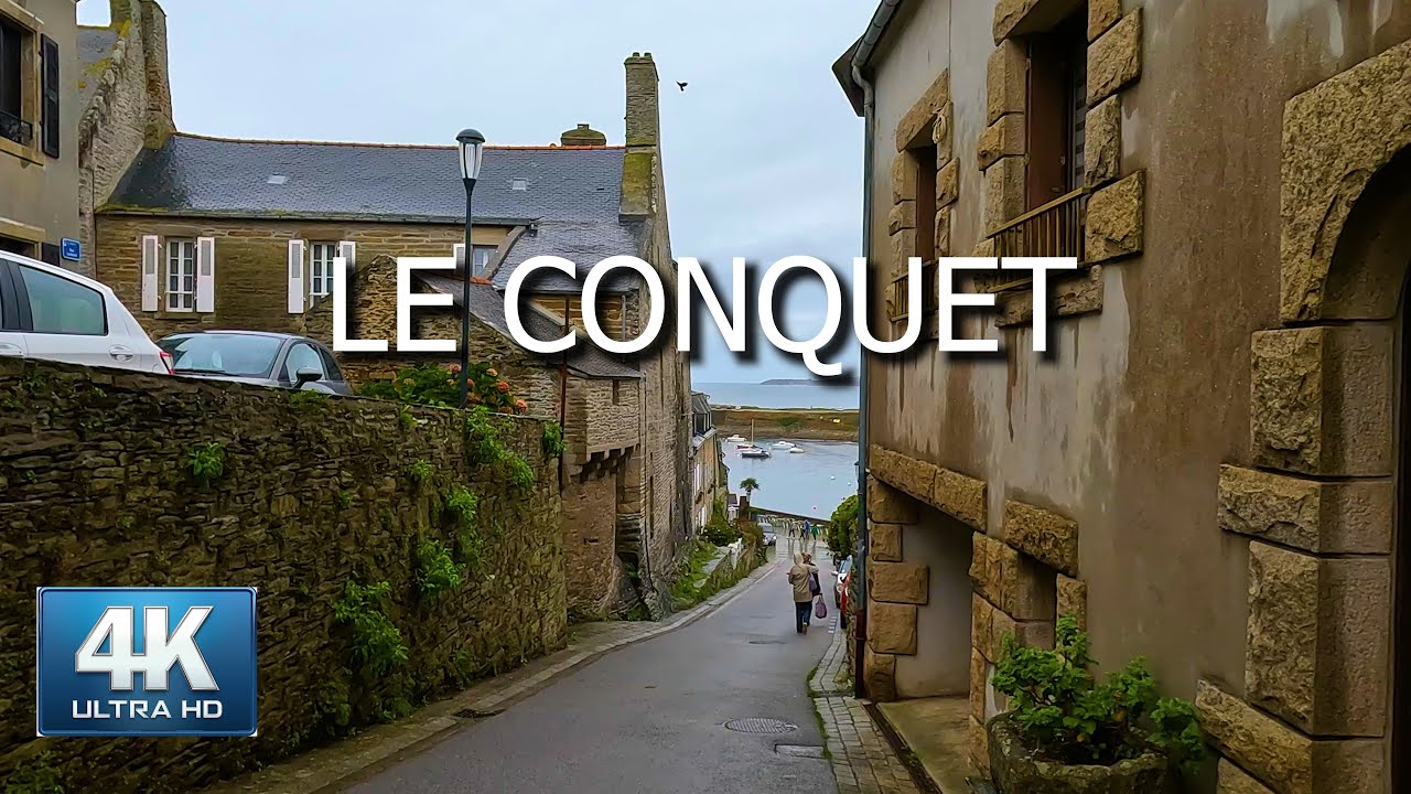 [4K]🌧️Le Conquet On a Rainy Day  Walking Tour 2023 | HDR 60fps