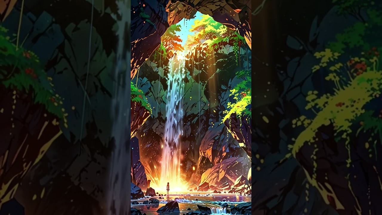 🌊 Hidden Paradise Unveiled 🌟 #4kart #livewallpaper #wallpaper #animenature #lofi #aesthetic #anime