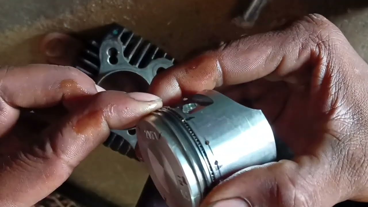 Hero बाइक पिस्टन रिंग fitting 💯✅ work 👍🏻👇part 2 mechanic video 🧑🏻‍🔧
