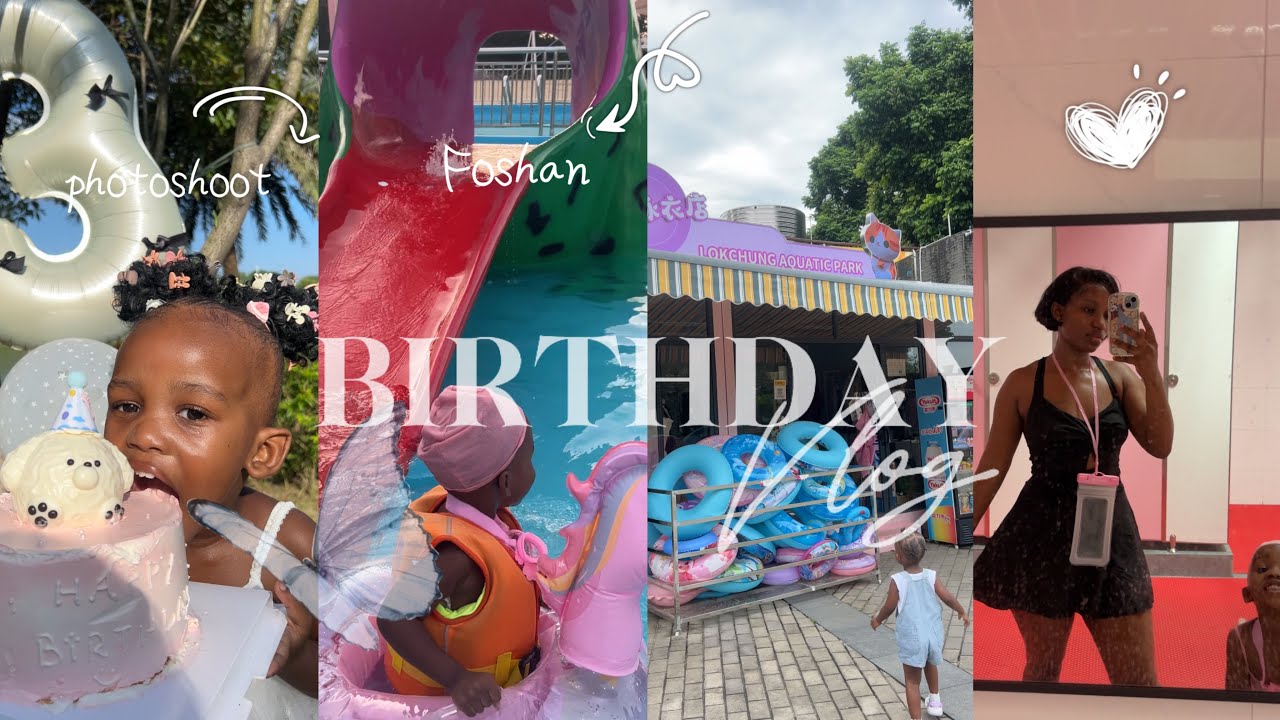 VLOG: munchkin turns 3 🎈| Park photoshoot | Waterpark in Foshan City | South African living in China