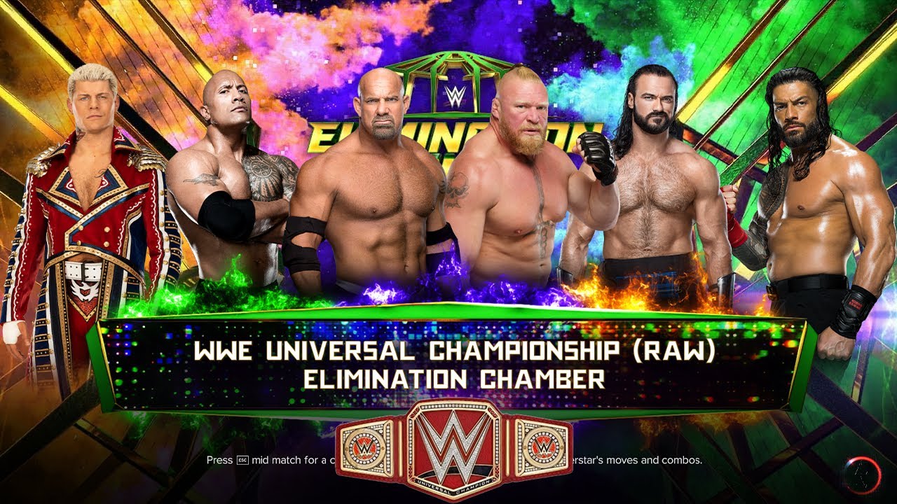 WWE 2K23 6-Men Elimination Chamber Match. (No Commentary).
