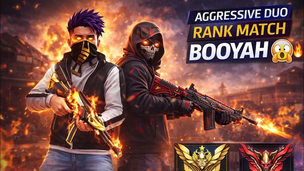 Aggressive Duo Rank Match Booyah 😱❤️‍🔥