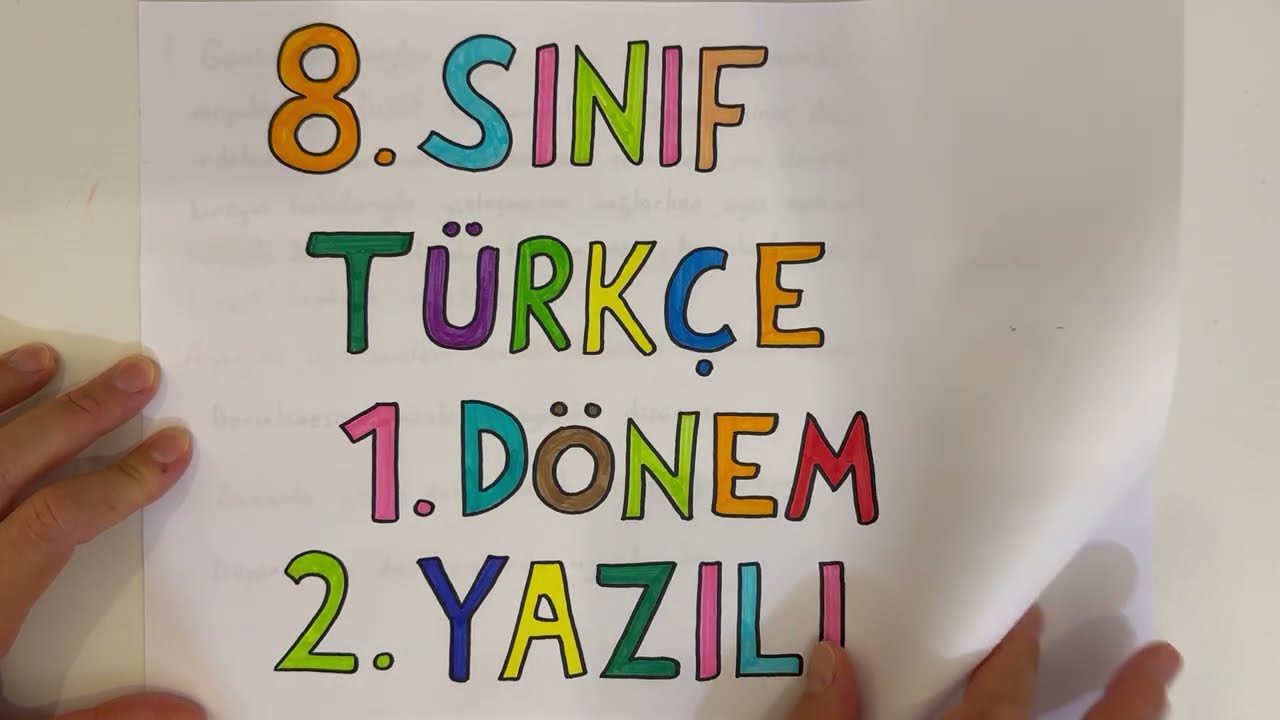 8. Sınıf Türkçe 1. Dönem 2. Yazılı (Puanlı)