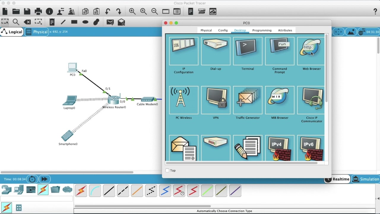 05-Cisco Packet Tracer Programı Üzerinde Ev Network'ü oluşturma | Wireless modem Web-DNS-DHCP Server
