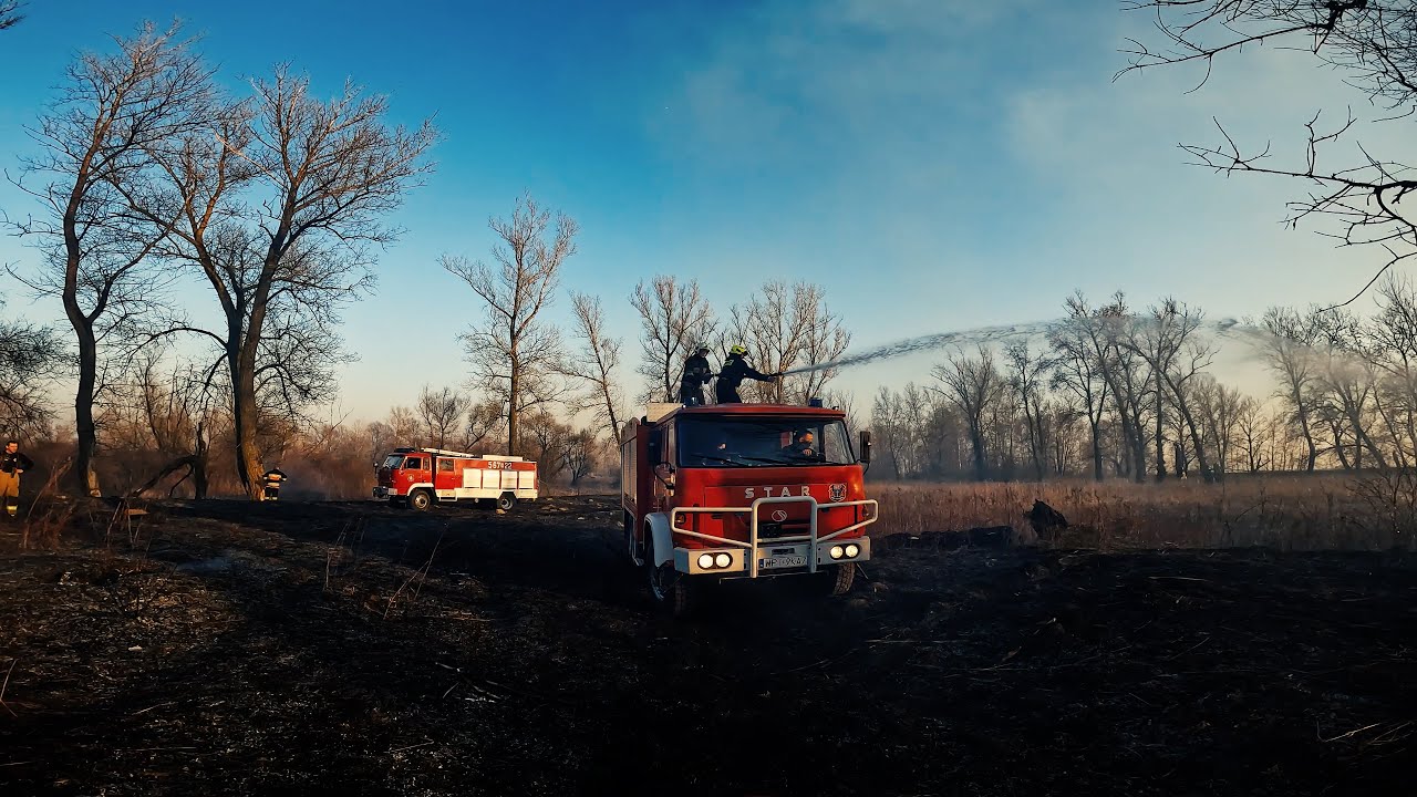 Wyjazd alarmowy: Pożar trawy Dębówka GBA 567M28 Renault Midlum #OSPSłomczyn 4K