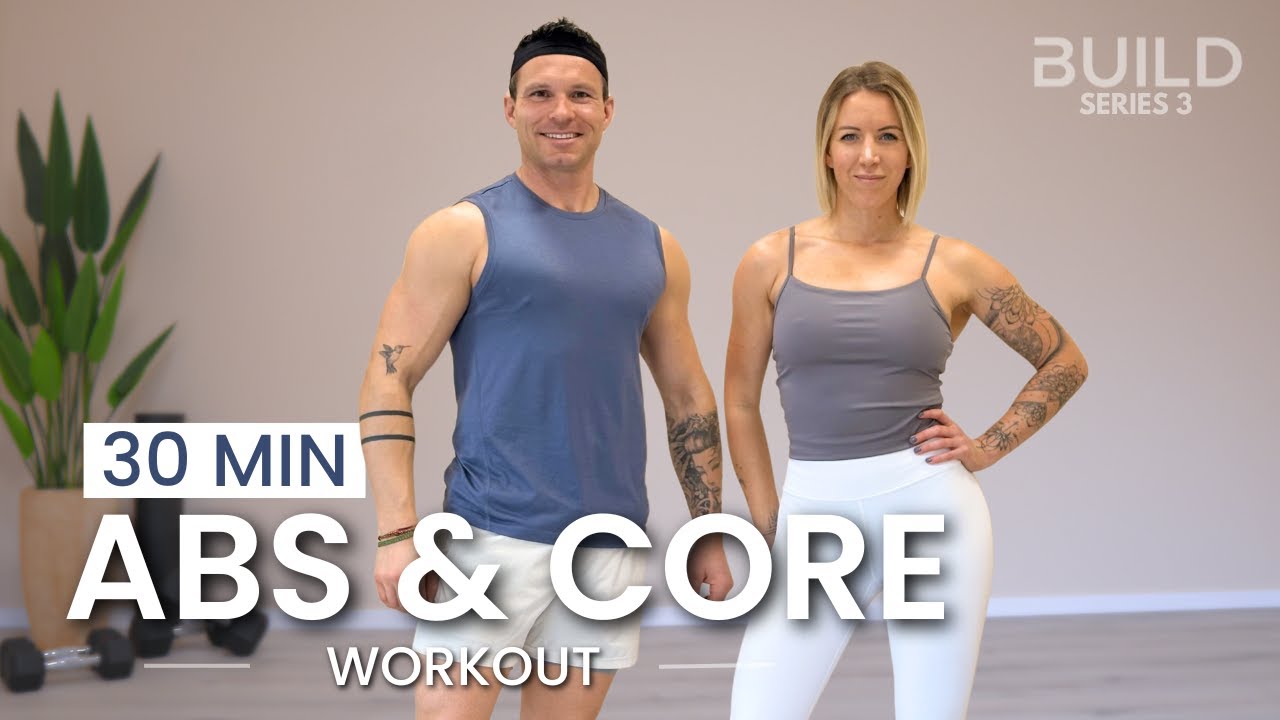 30 Min Standing ABS & CORE with Dumbbells: Day 41 / Build Series 3