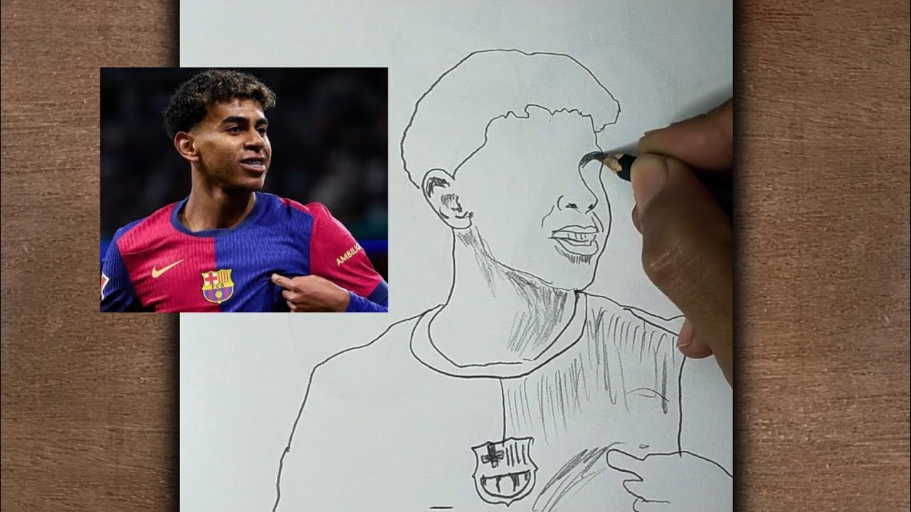 How to Draw Lamine Yamal Step By Step - Lamine Yamal Portrait Drawing - Pencil sketch