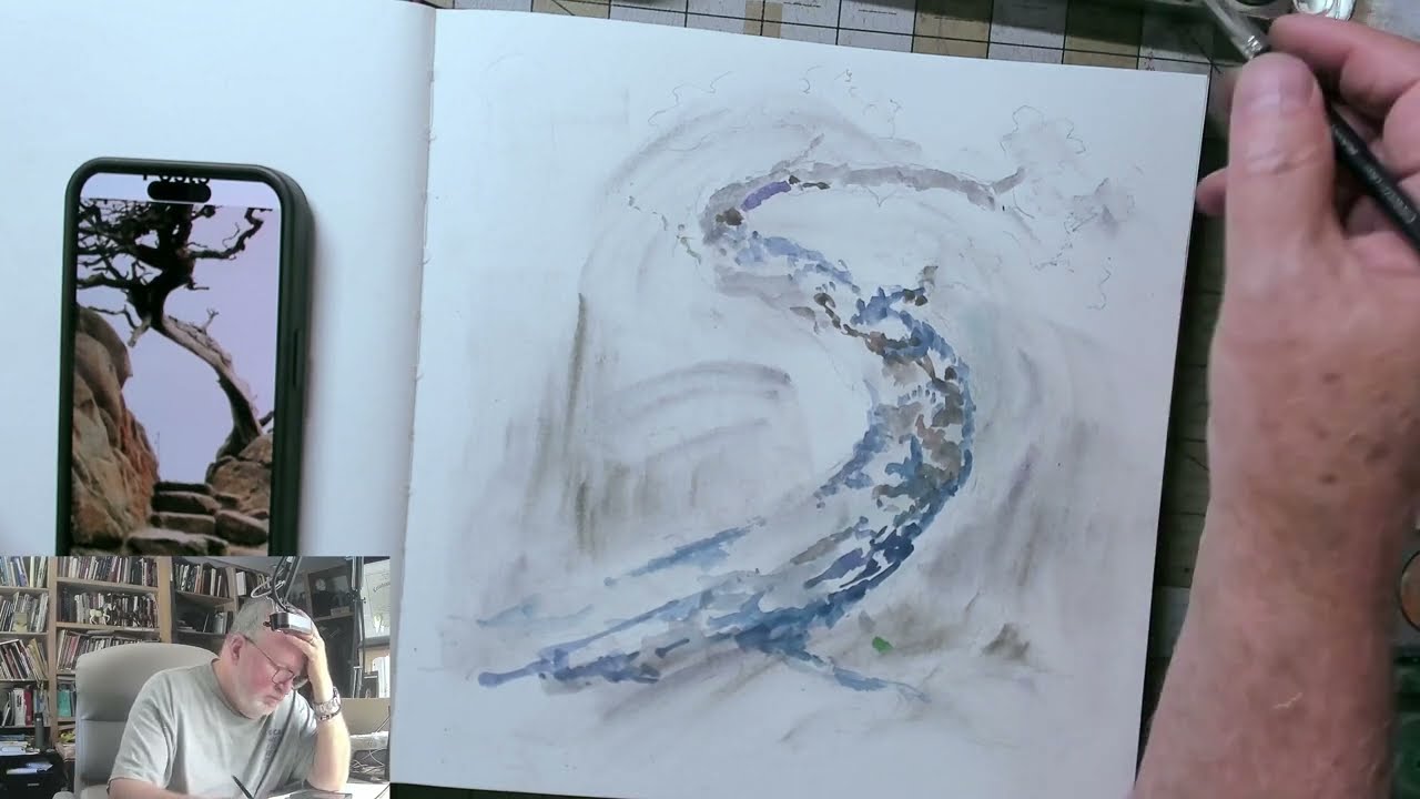 Painting a Tree for Cory it will be a Different Tree In Watercolor, I struggled : Rat Tree part 1