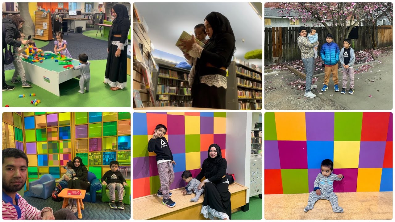 America public library visiting with kids | daily vlog ￼