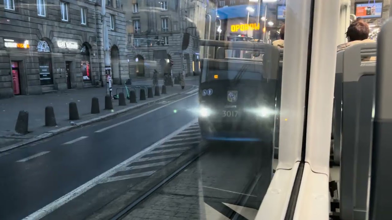 Jazda z tramwajem MPK Wrocław moderus beta mf 24 ac z PL. Orląt lwowskich do dworzec autobusowy 