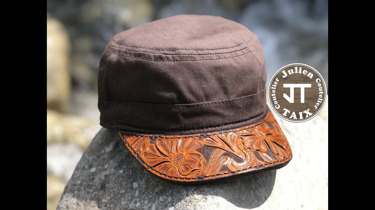 Fabrication : Repoussage cuir visière casquette