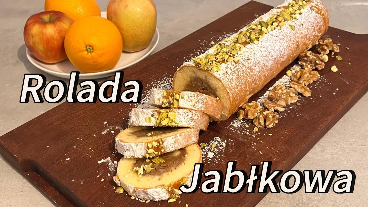 	Rolada jabłkowo-pomarańczowa z orzechami 🍎🍊 | Яблучно-апельсиновий рулет з горіхами 🌰