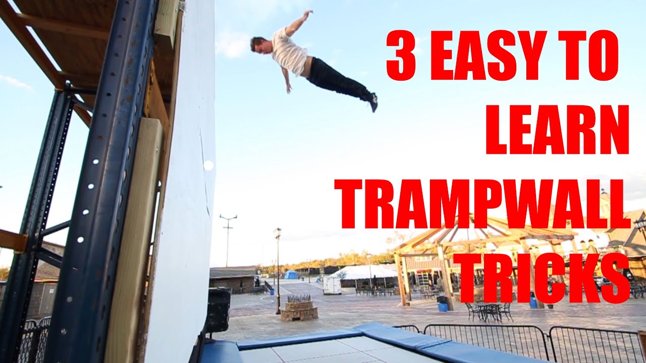 TRAMPWALL TUTORIAL: 3 TRICKS YOU CAN LEARN TODAY - How to swan, 360, backflip side drop