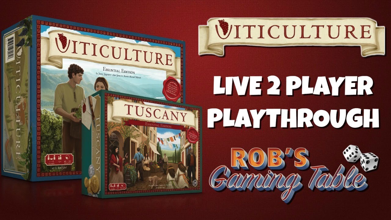 Viticulture Essential Edition with Tuscany Playthrough (2 Players)