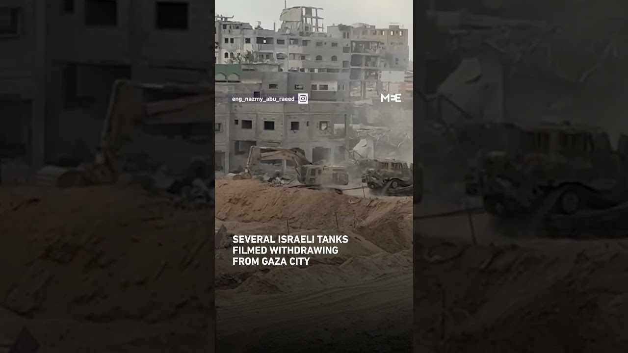 Israeli tanks filmed withdrawing from Gaza City