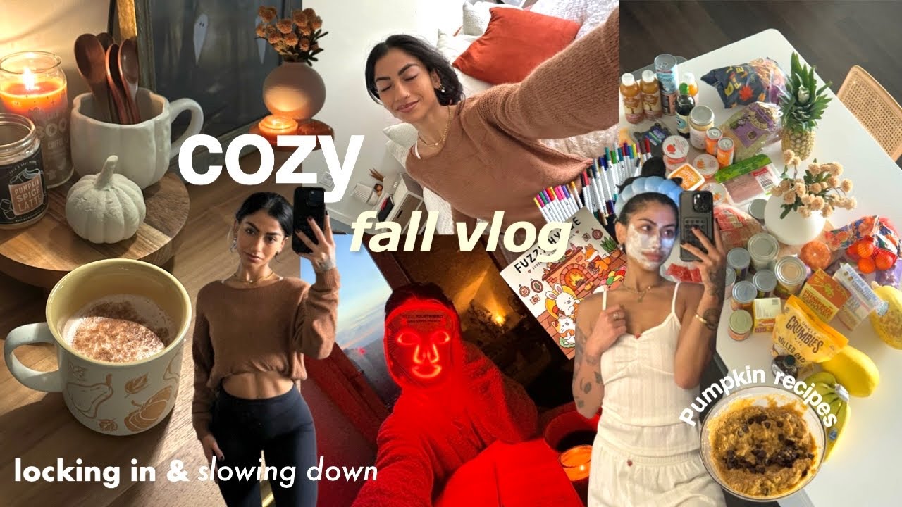 COZY FALL VLOG | romanticizing autumn 🍁pumpkin pancake recipe, trader joes, slow mornings, coloring