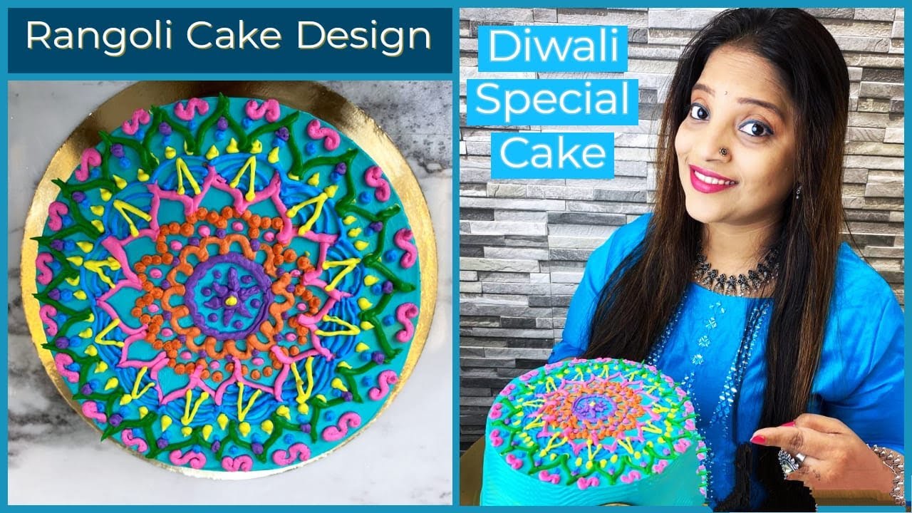 Rangoli design made on Cake|Diwali Special Cake|Rangoli Cake Design|Live Cake Making|Rangoli Cake
