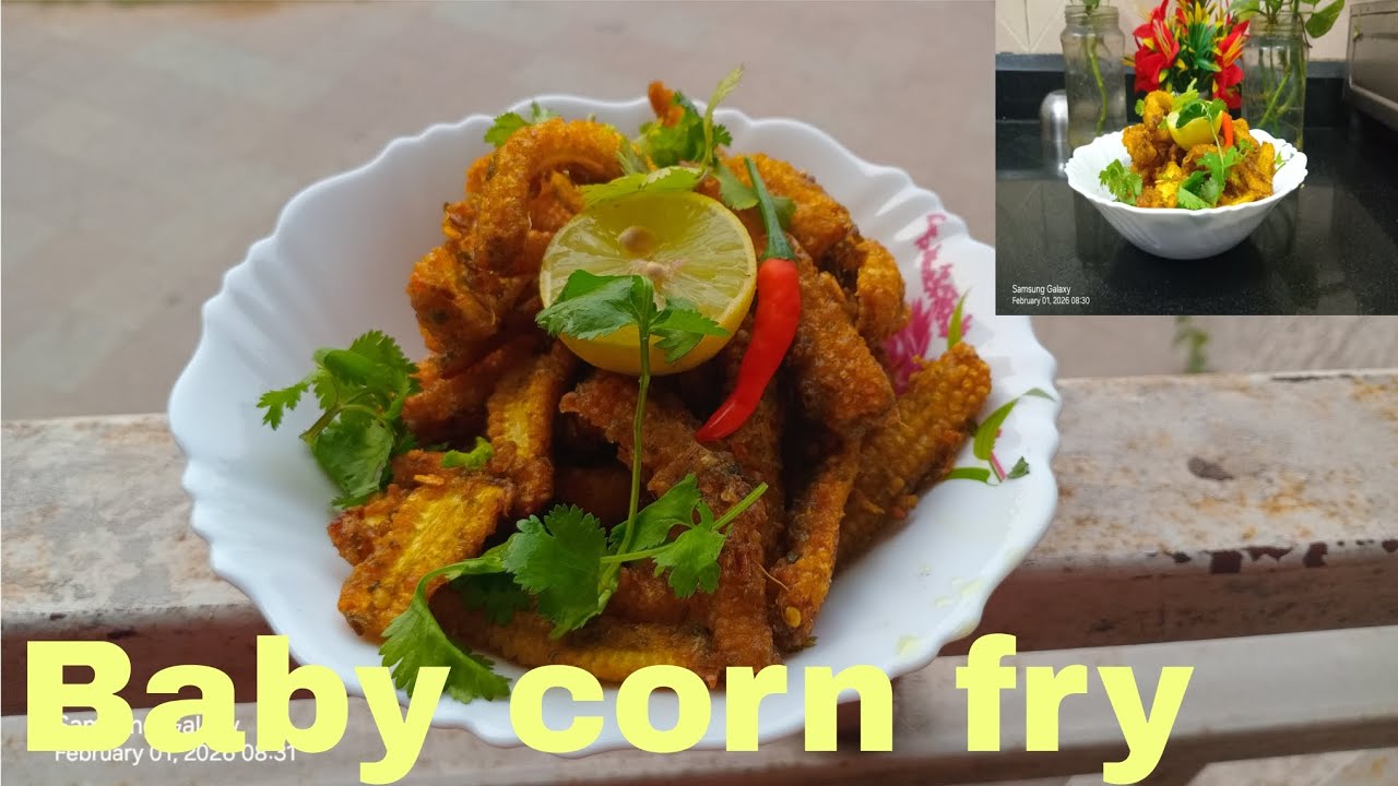 Baby corn pokoda//Baby corn fry//less oil corn fry//tasty baby corn fry recipe 