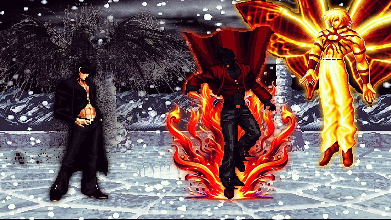[KOF Mugen] Orochi Black Flame Remake Vs Phoenix Orochi Team + Red Flaem Iori Yagami Team