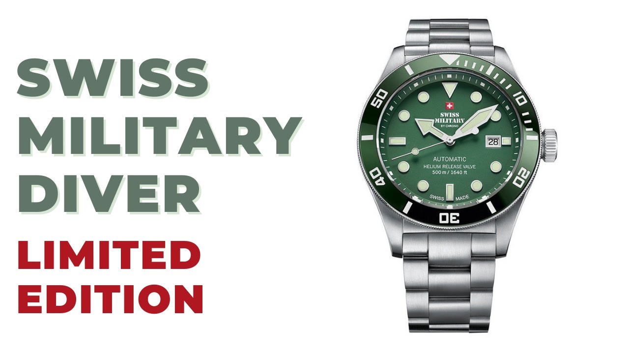 Зеленые Swiss Military Diver - лимитка на механике Ronda R-150