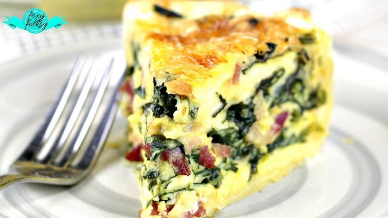 SPINACH QUICHE WITH BACON AND CHEESE