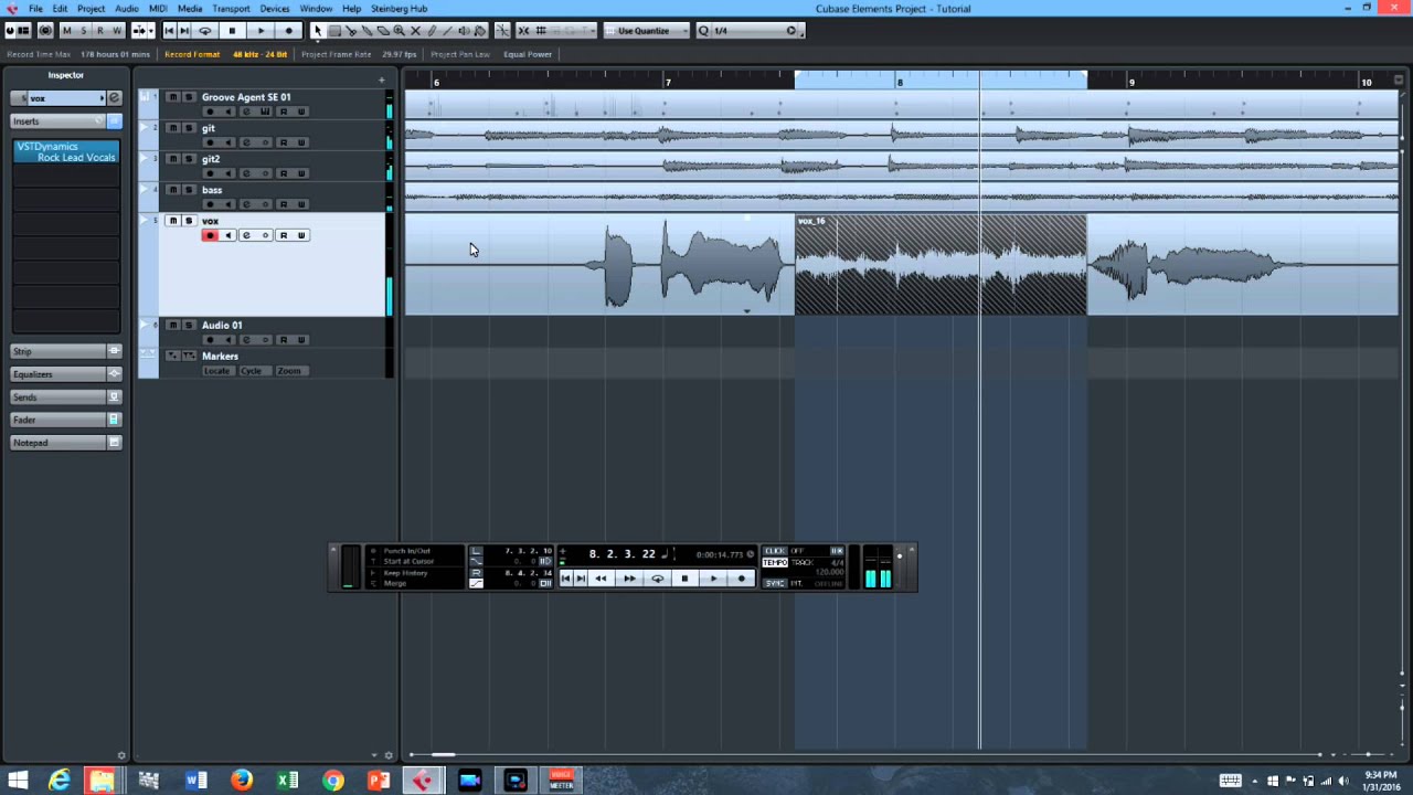 How to Punch In and Out in Cubase Elements 8