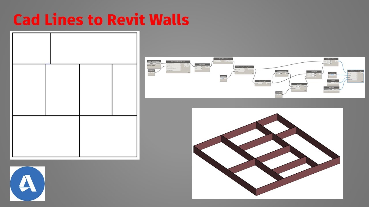 R004.CAD lines to Revit walls by using Dynamo #revit #dynamo #autodesk