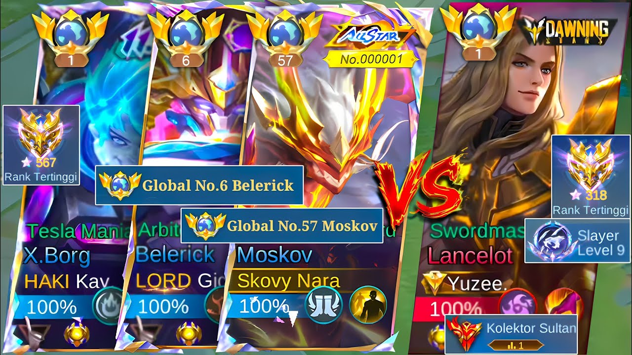 PERTARUNGAN HABIS-HABISAN PARA TOP GLOBAL VS PLAYER LANCELOT SULTAN SKILL DEWA!? MENEGANGKAN PARAH!