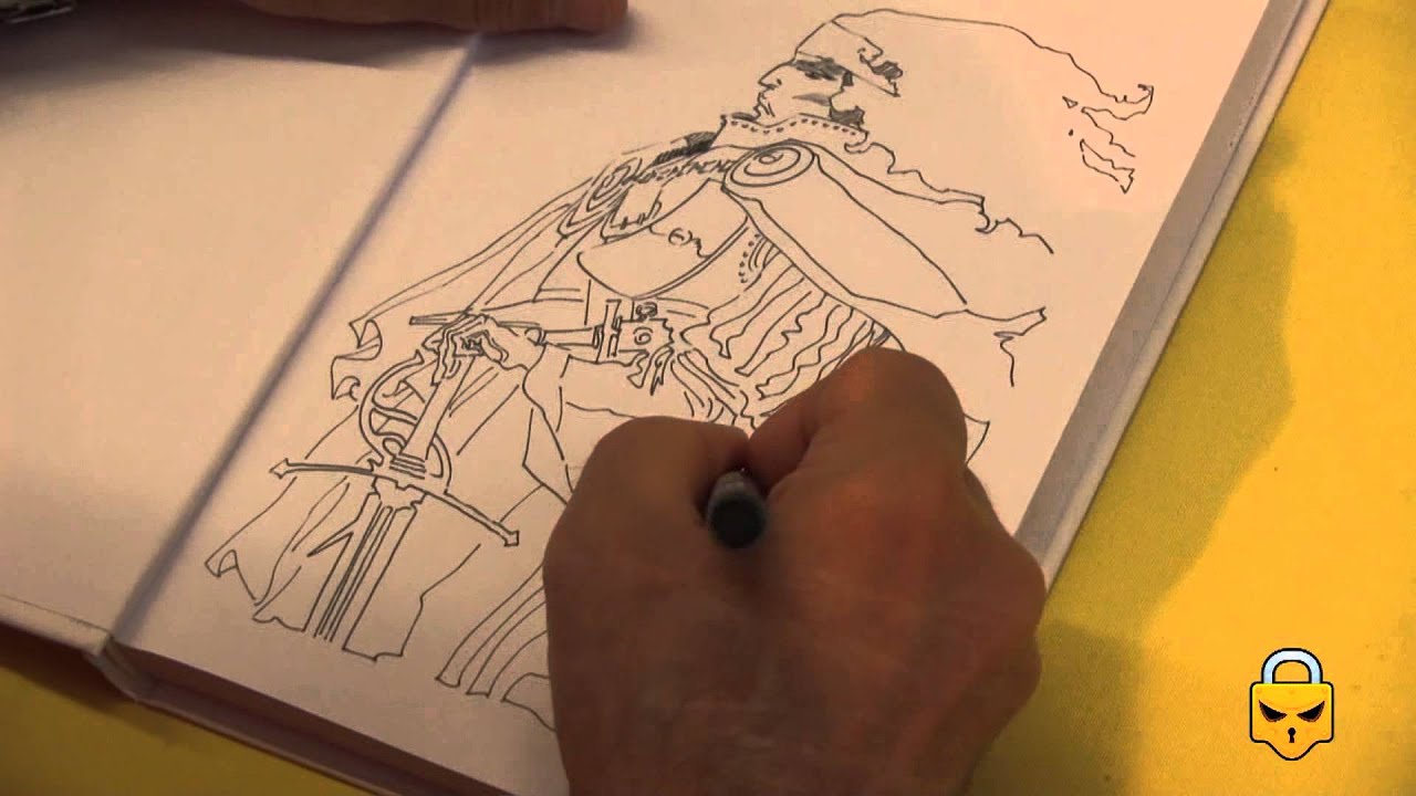 Enrique Breccia drawing a warrior
