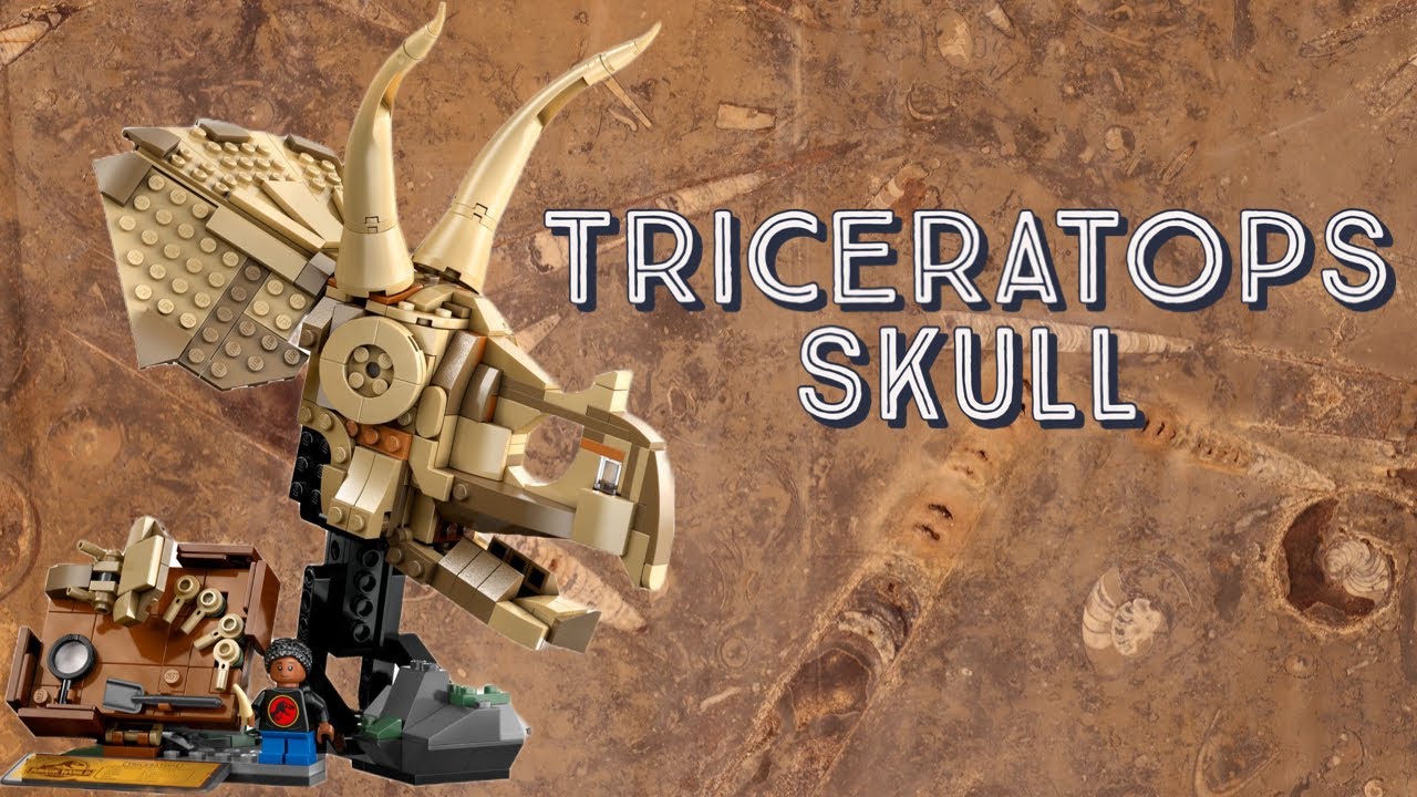 LEGO Jurassic World Triceratops Skull Time Lapse Build