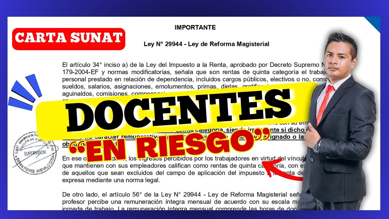 SUNAT está notificando a DOCENTES por estos ingresos que no declararon