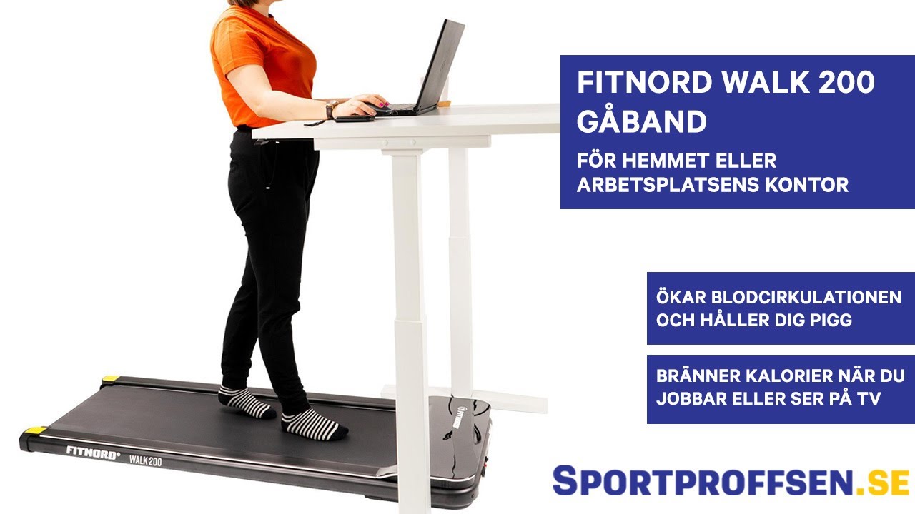FitNord Walk 200 G&aring;band &ndash; tr&auml;na l&auml;tt, br&auml;nn kalorier och h&aring;ll dig pigg n&auml;r du jobbar eller ser p&aring; tv