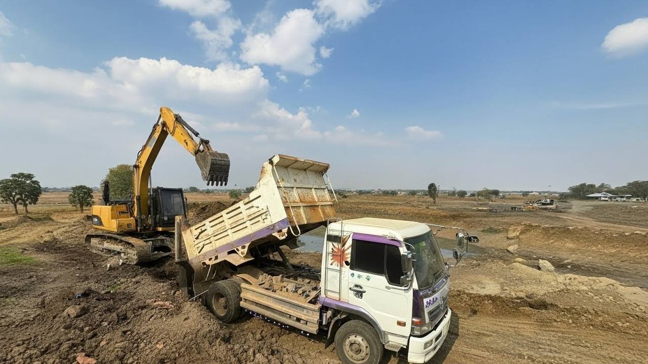 Caterpillar 313C Excavator Loading Overburden At Massive Mine #excavator