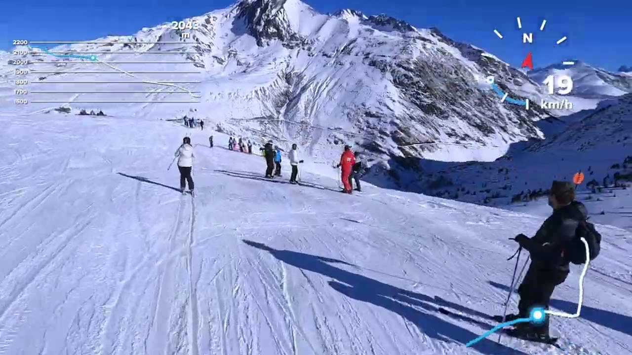 Black ski piste Col de cluy, Alpes d'Huez, France, 02.2022