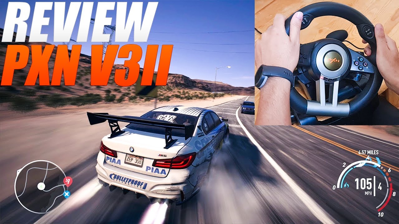 Распаковка, обзор и настройка гоночного руля PXN V3II для ПК — Need for Speed ​​Payback