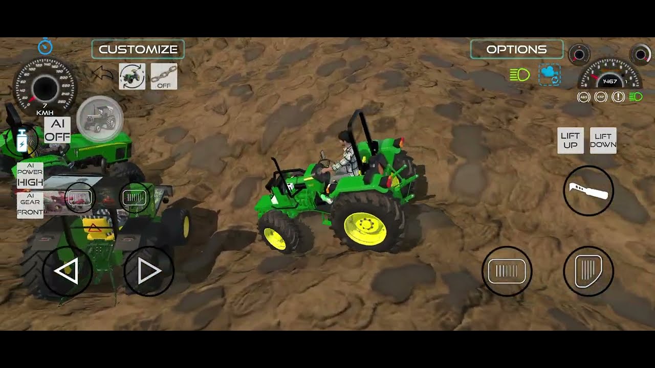 New Indian simulator John Deere tractor offroading  gameplay 3 john deere 5050and 5030 vs 5057