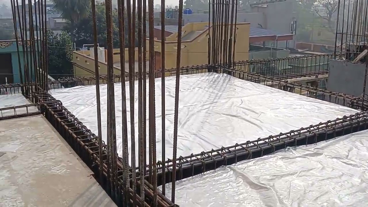 Before casting all types of working process (barbinding,side shuttering,slab level,& covering).🛠️👷🏻