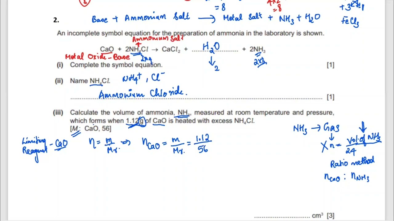 Part 2 | IGCSE Chemistry 0620 | Chapter 3 Stoichiometry | Topic-Wise Past Paper Questions