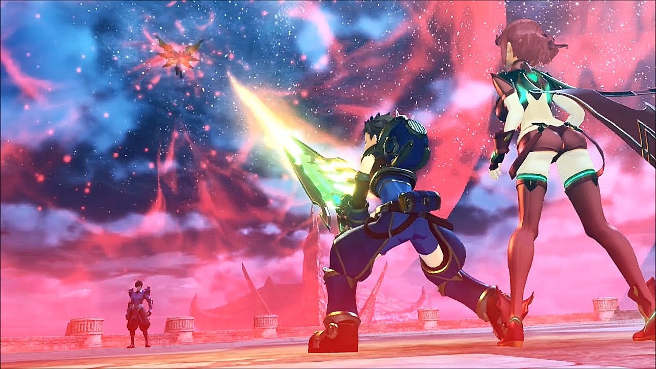 Xenoblade Chronicles 2 Confrontation Exit Vandham, Enter Mythra, Man Down (Japanese Voice)