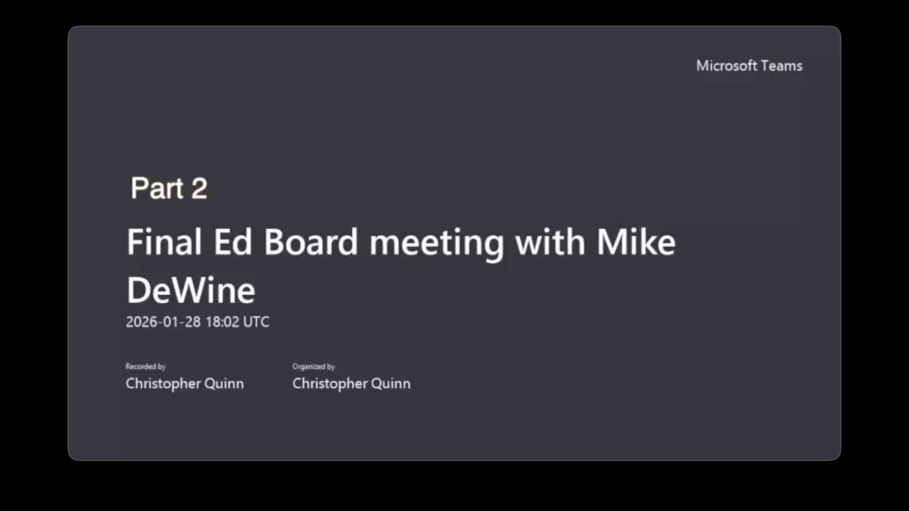 cleveland.com Editorial Board meeting with Gov. Mike DeWine - Part 2