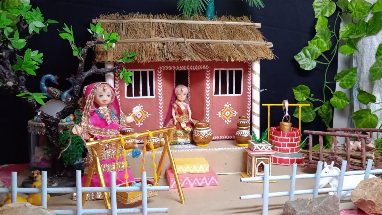 Easy Janmashtmi Decoration Ideas at home/Nand baba ke gaw ke Ghar jhaki/Diy janmashtmi Jhanki/decor