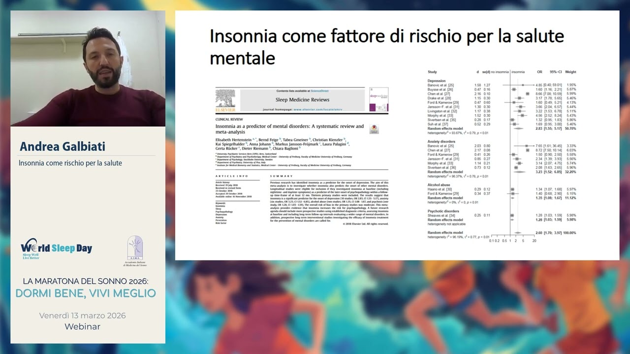 Insonnia come rischio per la salute - Andrea Galbiati, Università San Raffaele Milano