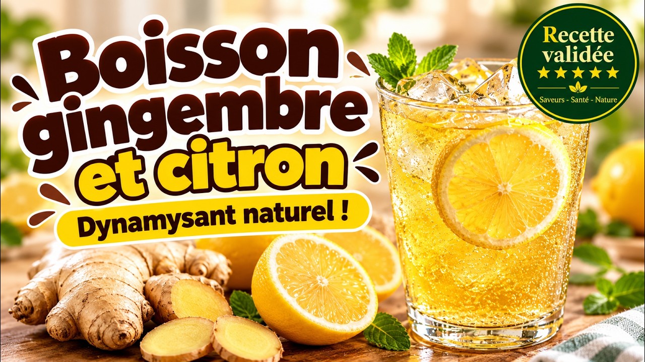 Recette merveilleuse ancienne de boisson traditionnelle au gingembre et citron, vitalisante, d&eacute;tox