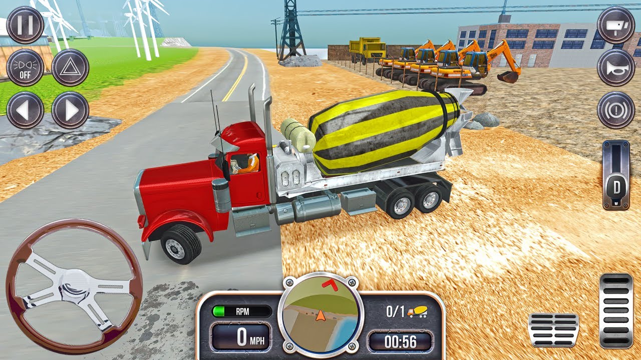 Concrete Mixer Truck Driving to Construction Site #2 - Android Gameplay