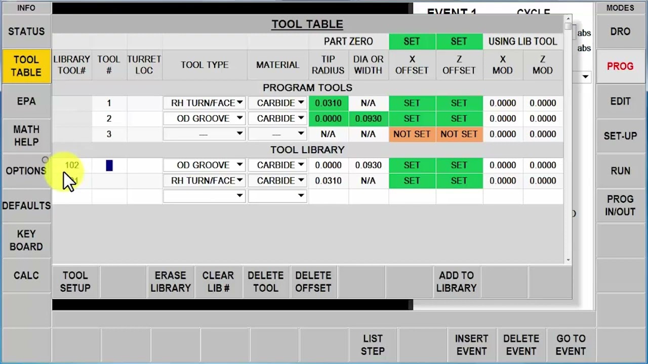 ProtoTRAK  RLX  - Programaci&oacute;n - Ajuste de Herramientas Parte 1